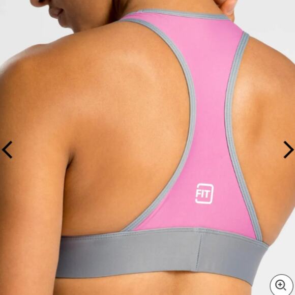 NEW IdealFit Sports Bra Mauve Halter Bra Band Athletic Pink Athleisure Comfort - Picture 2 of 6